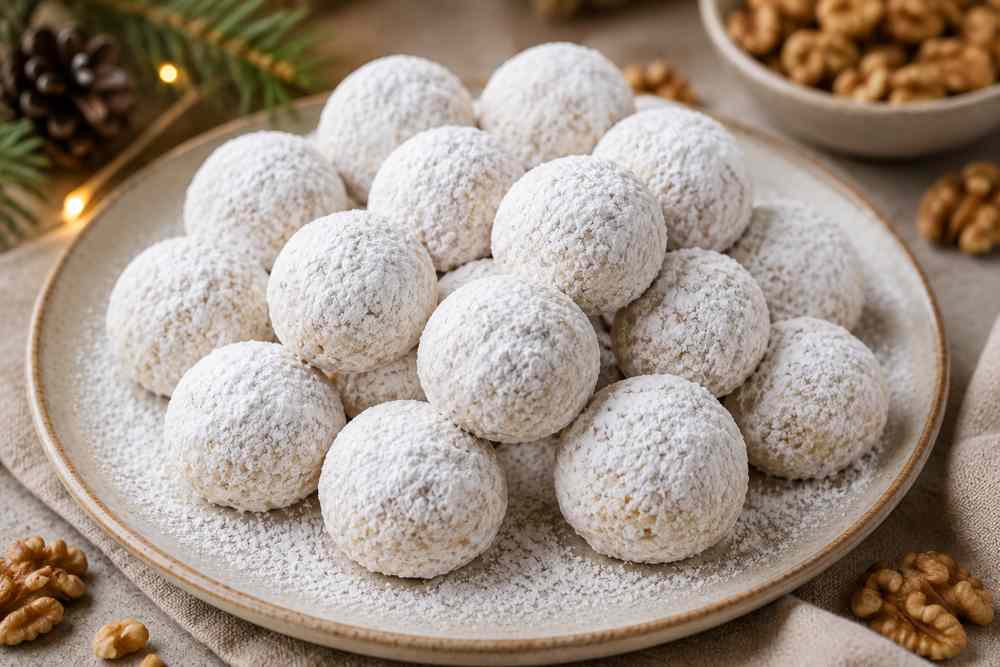 Vegane Schneeballplätzchen